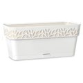 Marshall Pottery 19.7 x 7.09 in. Deroma Leaf Resin Leaves Balcony Planter, White 7009012